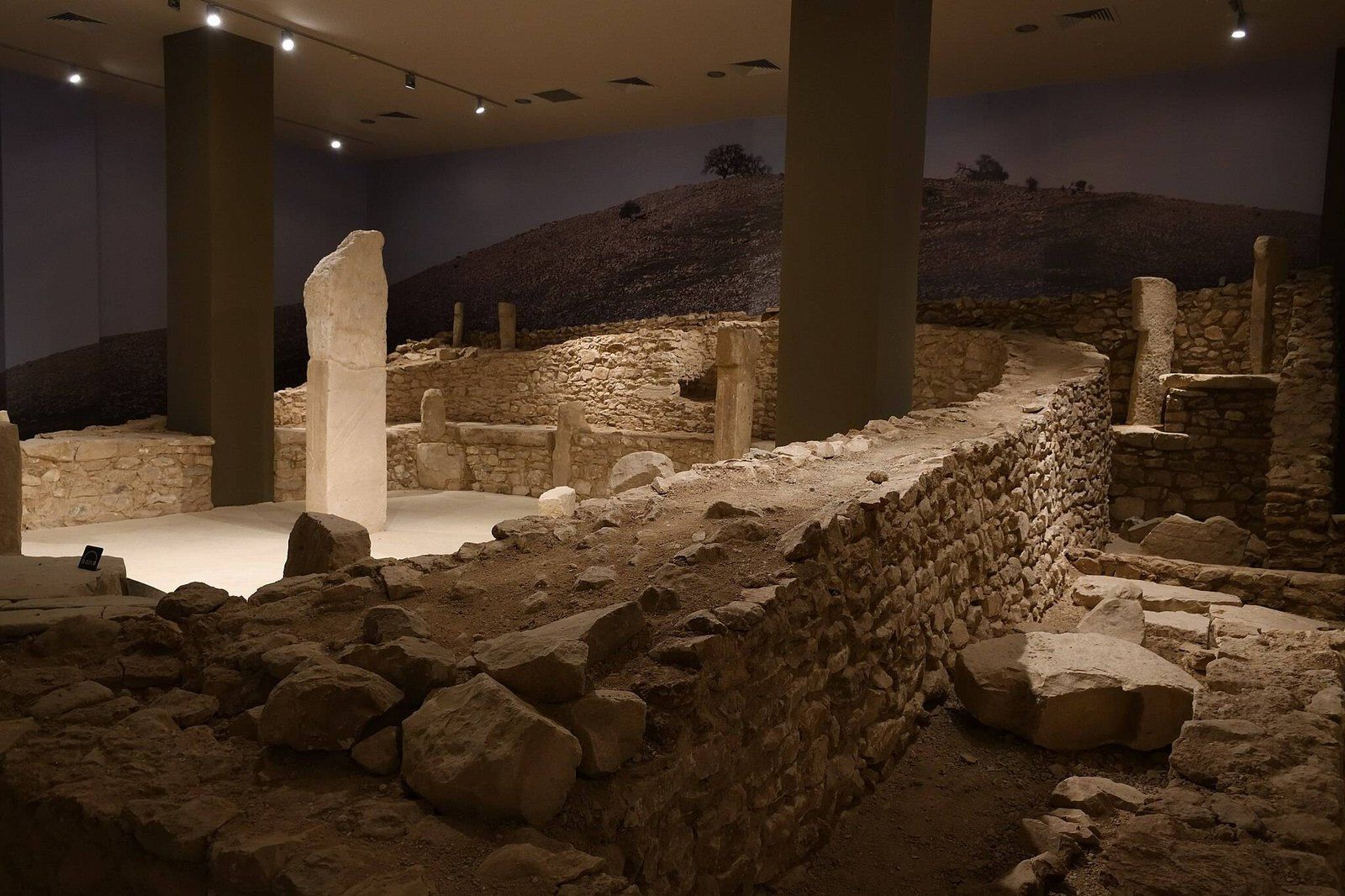 Funde aus Nevalı Çori in einer Museumsvitrine